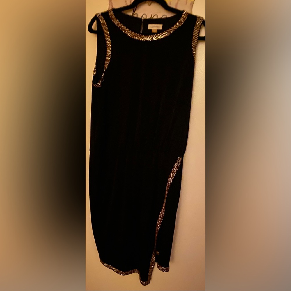 Calvin Klein Black Dress with Gold Studs